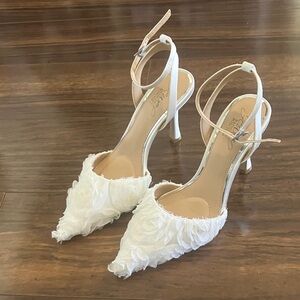 Elegant White Floral Women's Heels